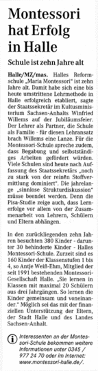Mitteldeutsche Zeitung vom 12.09.2002